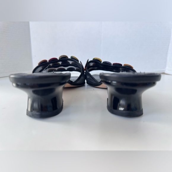 Vintage 90s Y2K VANELI Sequin Shell Slip On Wedge Sandals Shoes Size 7.5 *FLAWS - Picture 8 of 10